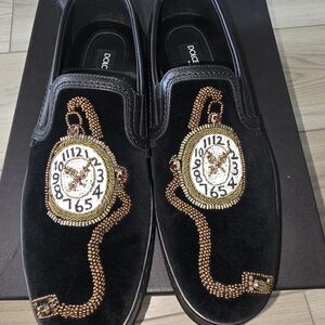 Dolce & Gabbana Black Embellished Men's Loafers